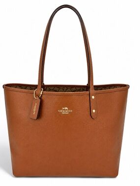 COACH City Tote Reversible Leather Handbag NWT & Wrist Zip Pouch Set